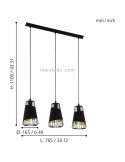 Lámpara colgante moderna Austell 3XE27 | Lámpara contemporánea de techo de Eglo Iluminación | LeonLeds Iluminación
