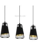 Lámpara colgante moderna Austell 3XE27 | Lámpara de acero dorado Eglo Iluminación | LeonLeds Iluminación