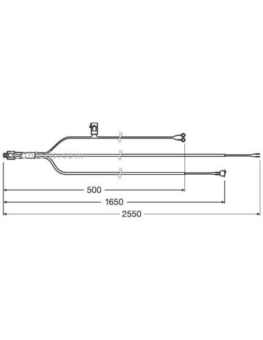 Dimensões Cablagem simples para instalar 1 Barra LED LEDDL ACC 101 Osram | leonleds