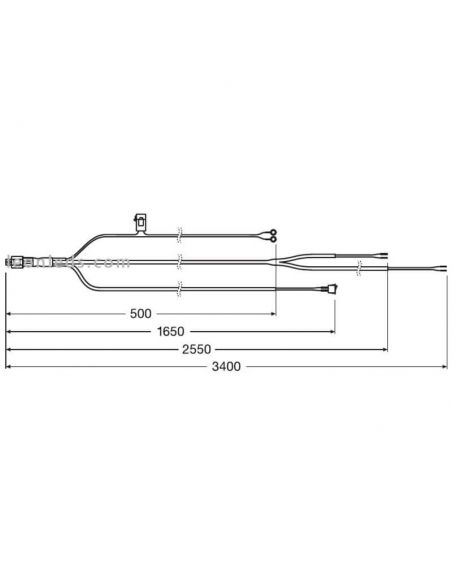 Dimensiones Kit Cableado doble para instalar 2 Barras de LED LEDDL ACC 102 Osram | LeonLeds