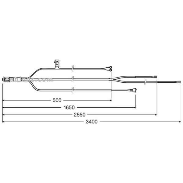 Dimensiones Kit Cableado doble para instalar 2 Barras de LED LEDDL ACC 102 Osram | LeonLeds