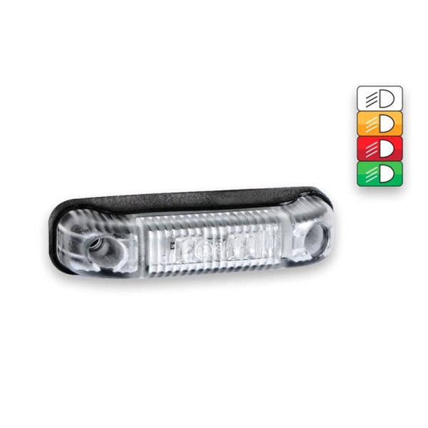 Piloto LED Lateral Y Galibo Con o sin Soporte Fristom FT013 con tulipa transparente rectangular estrecho | LeonLeds