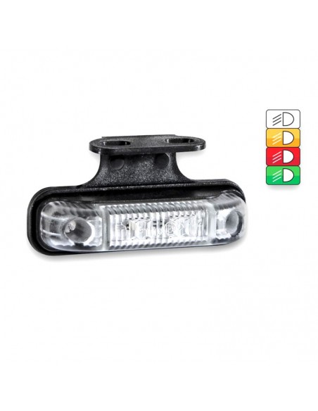Indicateur et feu latéral à LED Avec ou sans support Fristom FT013 avec tulipe transparente rectangulaire étroite | leonleds