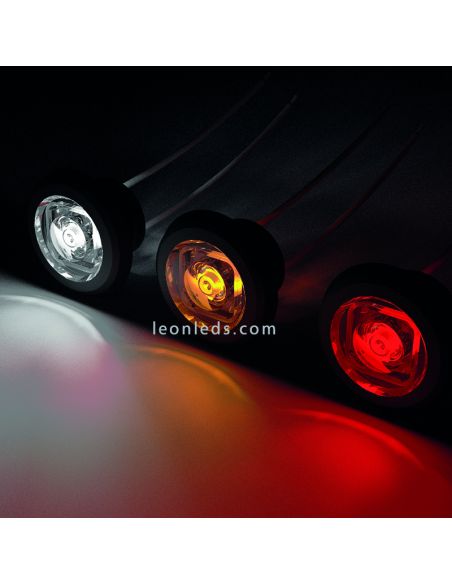 Piloto LED mini redondo para empotrar Ambar, Blanco o Rojo FT-074 de galibo homologado | LeonLeds
