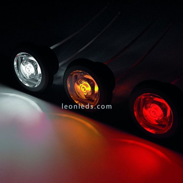 Piloto LED mini redondo para empotrar Ambar, Blanco o Rojo FT-074 de galibo homologado | LeonLeds