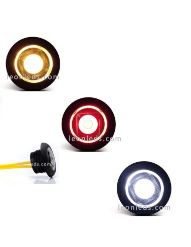 Mini luz LED redonda para embutir Âmbar, Branco ou Vermelho FT-074 com bitola homologada | leonleds