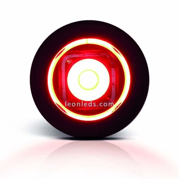 Piloto LED mini redondo rojo para empotrar en la parte trasera homologado Fristom FT074 C | LeonLeds