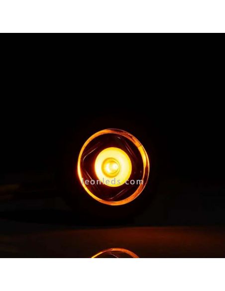 Mini luz piloto LED âmbar redonda, montada lateralmente, aprovada pela Fristom FT074 Z | LeonLeds