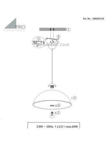 Luminária de teto preto e dourado Romino II 308000132 | leonleds