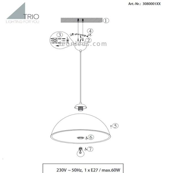 Instalación Lámpara de techo negra y dorada Romino II 308000132 | LeonLeds
