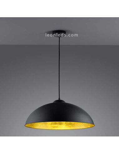 Lámpara de techo negra y dorada Romino II 308000132 | LeonLeds