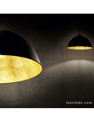 Lámpara de techo negra y dorada Romino II 308000132 | LeonLeds