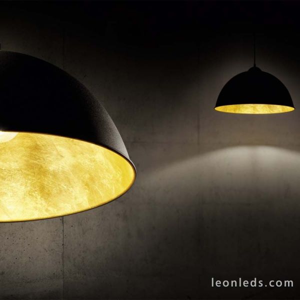 Lámpara de techo negra y dorada Romino II 308000132 | LeonLeds