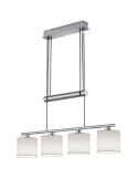 Lámpara colgante con 4 pantallas Cromada y Blanca Garda 305400401 Trio Lighting | LeonLeds Iluminación