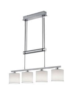 Lámpara colgante con 4 pantallas Cromada y Blanca Garda 305400401 Trio Lighting | LeonLeds Iluminación