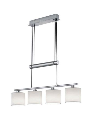 Lámpara colgante con 4 pantallas Cromada y Blanca Garda 305400401 Trio Lighting | LeonLeds Iluminación