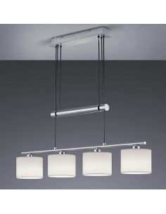 Suspensão com 4 abajures Cromado e Branco Garda 305400401 Trio Lighting | Leon Iluminação LED 2