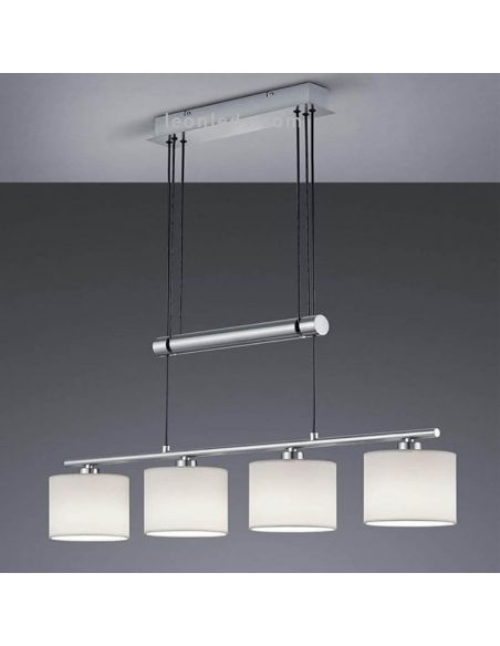 Lámpara colgante con 4 pantallas Cromada y Blanca Garda 305400401 Trio Lighting | LeonLeds Iluminación