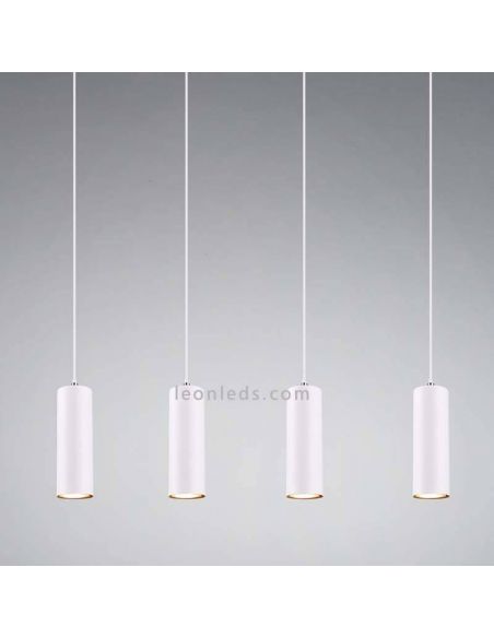Detalle Lámpara de techo Marley con 4 focos 4XGU10 regulable en altura Blanca 312400401 Trio Lighting | LeonLeds