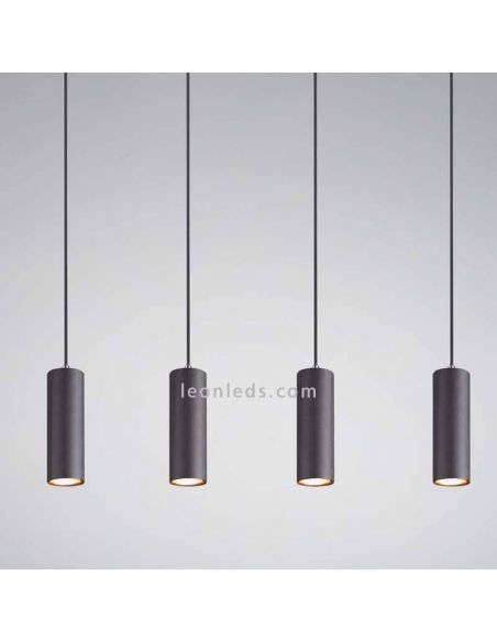 Détail Plafonnier Marley avec 4 spots 4XGU10 réglable en hauteur 312400432 noir Trio | leonleds