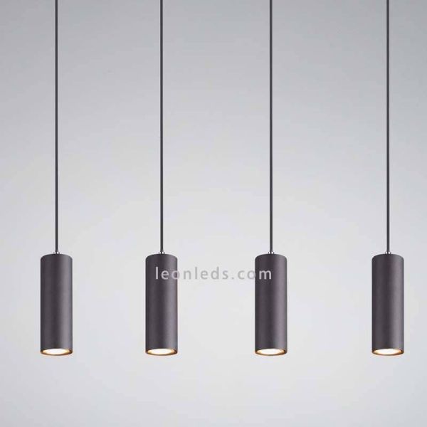 Detalhe Luminária de teto Marley com 4 focos 4XGU10 reguláveis em altura 312400432 preto Trio | leonleds