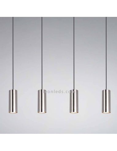 Detalle Lámpara de techo Marley con 4 focos 4XGU10 regulable en altura Niquel Mate 312400407 Trio | LeonLeds