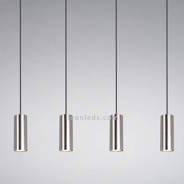 Detalle Lámpara de techo Marley con 4 focos 4XGU10 regulable en altura Niquel Mate 312400407 Trio | LeonLeds