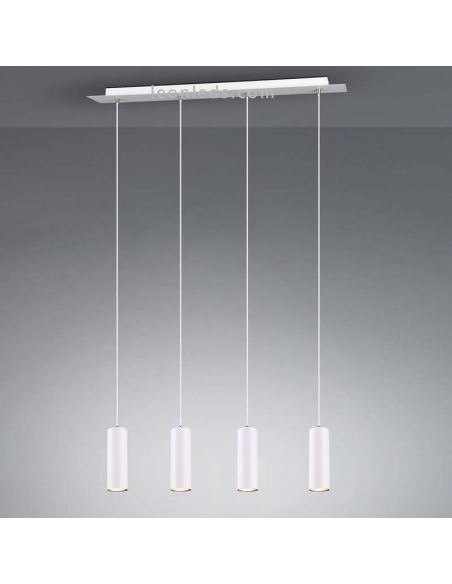 Plafonnier Marley avec 4 spots 4XGU10 réglable en hauteur Blanc 312400401 Trio Lighting | leonleds