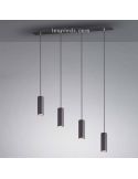 Luminária de teto Marley com 4 focos 4XGU10 reguláveis em altura 312400432 preto Trio | leonleds