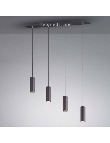 Lámpara de techo Marley con 4 focos 4XGU10 regulable en altura 312400432 negra Trio | LeonLeds