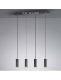 Lámpara de techo Marley con 4 focos 4XGU10 regulable en altura 312400432 negra Trio | LeonLeds