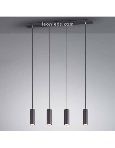 Luminária de teto Marley com 4 focos 4XGU10 reguláveis em altura 312400432 preto Trio | leonleds