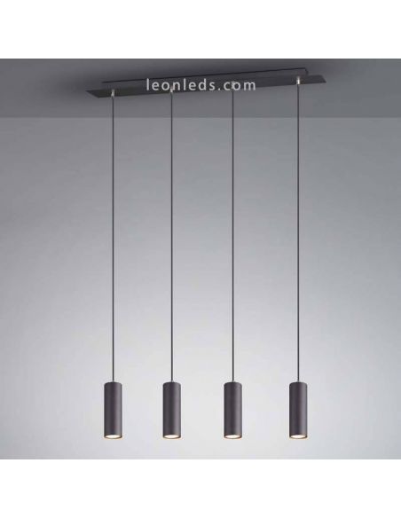 Plafonnier Marley avec 4 spots 4XGU10 réglable en hauteur 312400432 noir Trio | leonleds