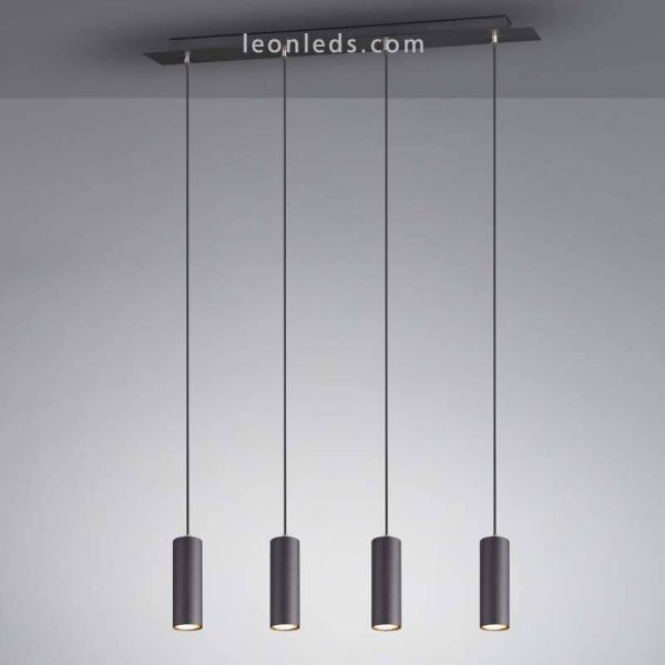 Plafonnier Marley avec 4 spots 4XGU10 réglable en hauteur 312400432 noir Trio | leonleds