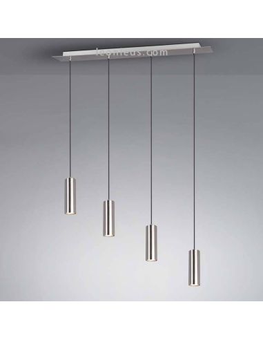 Lámpara de techo Marley con 4 focos 4XGU10 regulable en altura Niquel Mate 312400407 Trio | LeonLeds