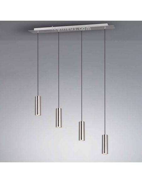Luminária de teto Marley com 4 focos 4XGU10 reguláveis em altura Mate Níquel 312400407 Trio | leonleds