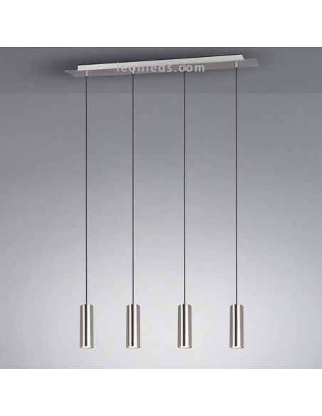 Luminária de teto Marley com 4 focos 4XGU10 reguláveis em altura Mate Níquel 312400407 Trio | leonleds