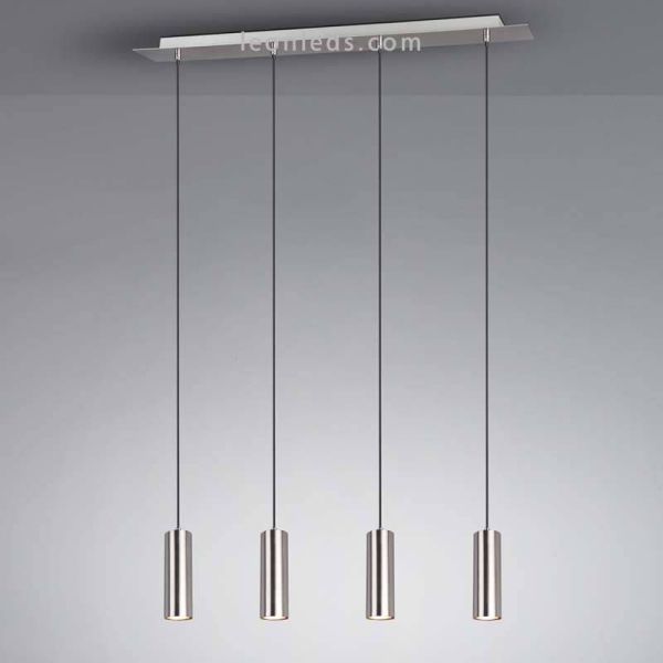 Luminária de teto Marley com 4 focos 4XGU10 reguláveis em altura Mate Níquel 312400407 Trio | leonleds