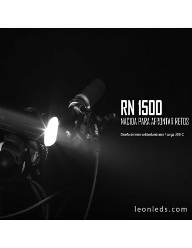 Frontal de Linterna LED para bicicleta recargable RN 1500 USB OL6100 Olight en manillar | LeonLeds