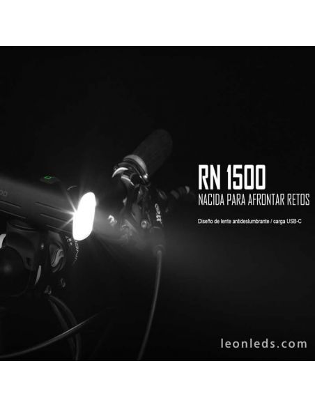 Frontal de Linterna LED para bicicleta recargable RN 1500 USB OL6100 Olight en manillar | LeonLeds