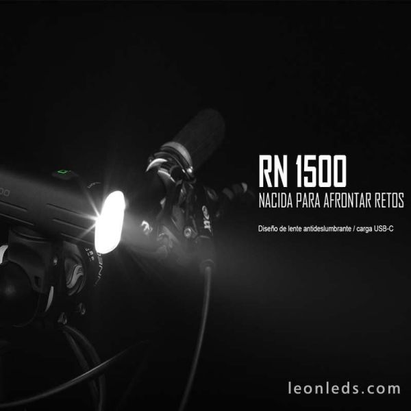 Frontal de Linterna LED para bicicleta recargable RN 1500 USB OL6100 Olight en manillar | LeonLeds
