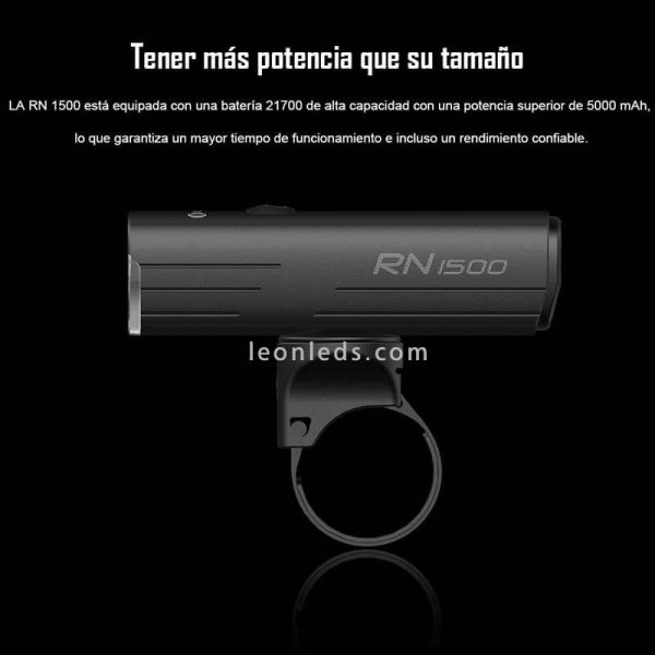Frontal de Linterna LED para bicicleta recargable RN 1500 USB OL6100 Olight | LeonLed