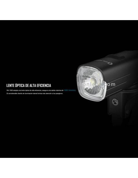 Lente de alta eficiencia Frontal de Linterna LED para bicicleta recargable RN 1500 USB OL6100 Olight | LeonLeds