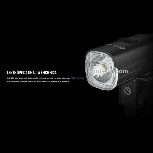 Lente de alta eficiencia Frontal de Linterna LED para bicicleta recargable RN 1500 USB OL6100 Olight | LeonLeds