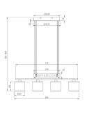 Dimensiones Lámpara de techo Garda 4 pantallas Gris y Dorado 305400441 Trio Lighting | LeonLeds Iluminación