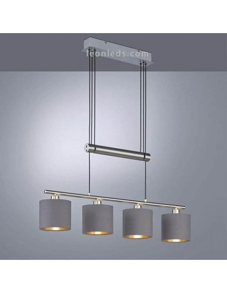 Instalada en Lámpara de techo Garda 4 pantallas Gris y Dorado 305400441 Trio Lighting | LeonLeds Iluminación