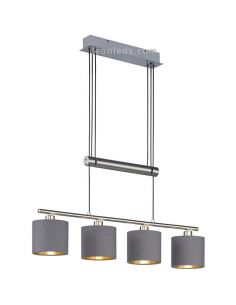 Lámpara de techo Garda 4 pantallas Gris y Dorado 305400441 Trio Lighting | LeonLeds Iluminación