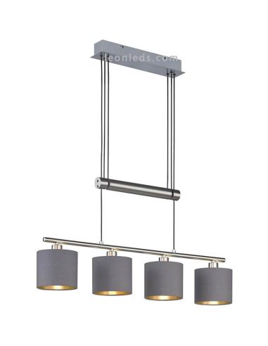 Lámpara de techo Garda 4 pantallas Gris y Dorado 305400441 Trio Lighting | LeonLeds Iluminación