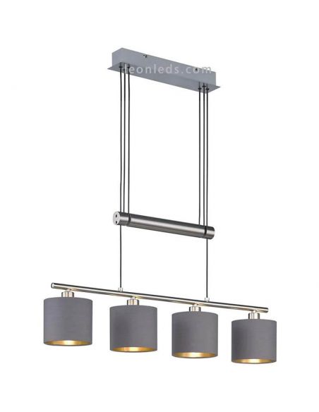 Lámpara de techo Garda 4 pantallas Gris y Dorado 305400441 Trio Lighting | LeonLeds Iluminación