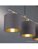 Detalle Lámpara de techo Garda 4 pantallas Gris y Dorado 305400441 Trio Lighting | LeonLeds Iluminación